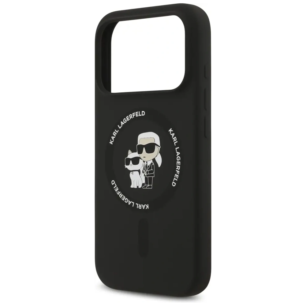 Etui Karl Lagerfeld Silicone Karl&Choupette Ring MagSafe do Apple iPhone 17 Pro Max czarny