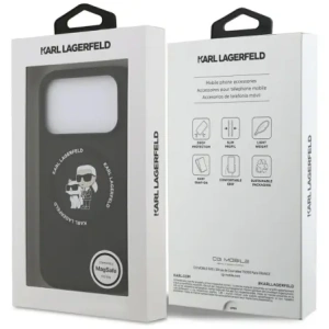 Karl Lagerfeld Silikonový prsten Karl&Choupette MagSafe pro Apple iPhone 17 Pro Max černý