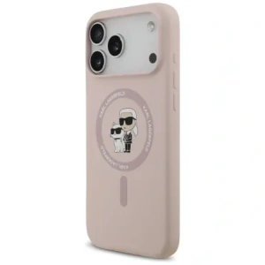 Karl Lagerfeld Silikonový prsten Karl&Choupette MagSafe pro Apple iPhone 17 Pro Max růžový