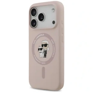 Karl Lagerfeld Silikonový prsten Karl&Choupette MagSafe pro Apple iPhone 17 Pro růžový