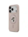 Etui Karl Lagerfeld Silicone Karl&Choupette Ring MagSafe do Apple iPhone 17 Pro różowy