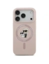 Etui Karl Lagerfeld Silicone Karl&Choupette Ring MagSafe do Apple iPhone 17 Pro różowy