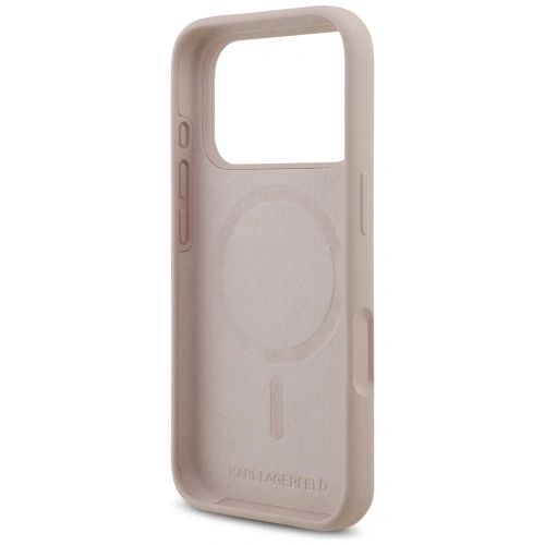 Etui Karl Lagerfeld Silicone Karl&Choupette Ring MagSafe do Apple iPhone 17 Pro różowy