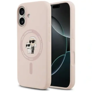 Karl Lagerfeld Silikonový prsten Karl&Choupette MagSafe pro Apple iPhone 17 růžový