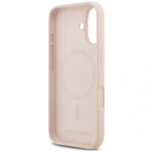 Karl Lagerfeld Silikonový prsten Karl&Choupette MagSafe pro Apple iPhone 17 růžový