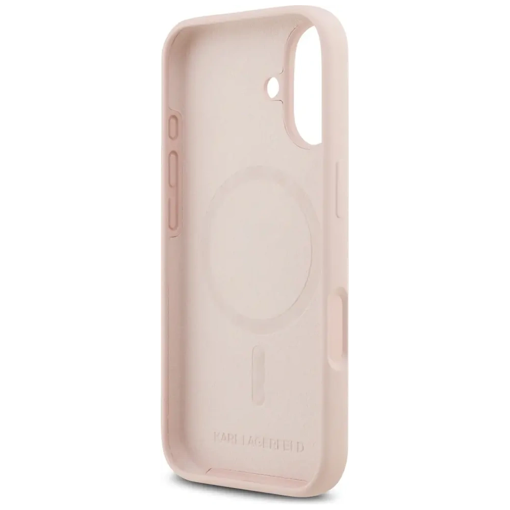 Etui Karl Lagerfeld Silicone Karl&Choupette Ring MagSafe do Apple iPhone 17 różowy