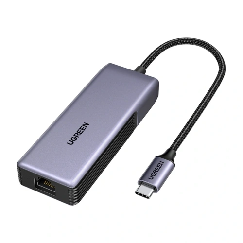 Adapter sieciowy UGREEN UGCM848 USB-C / RJ45 5Gbps (czarny)