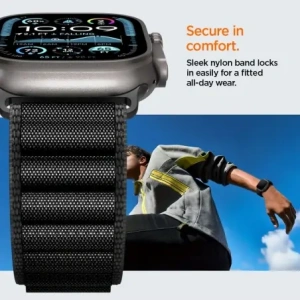 Pasek Spigen WBF1 Band do Apple Watch 6/7/8/9/10/SE/Ultra 1/2 44/45/46/49mm Black
