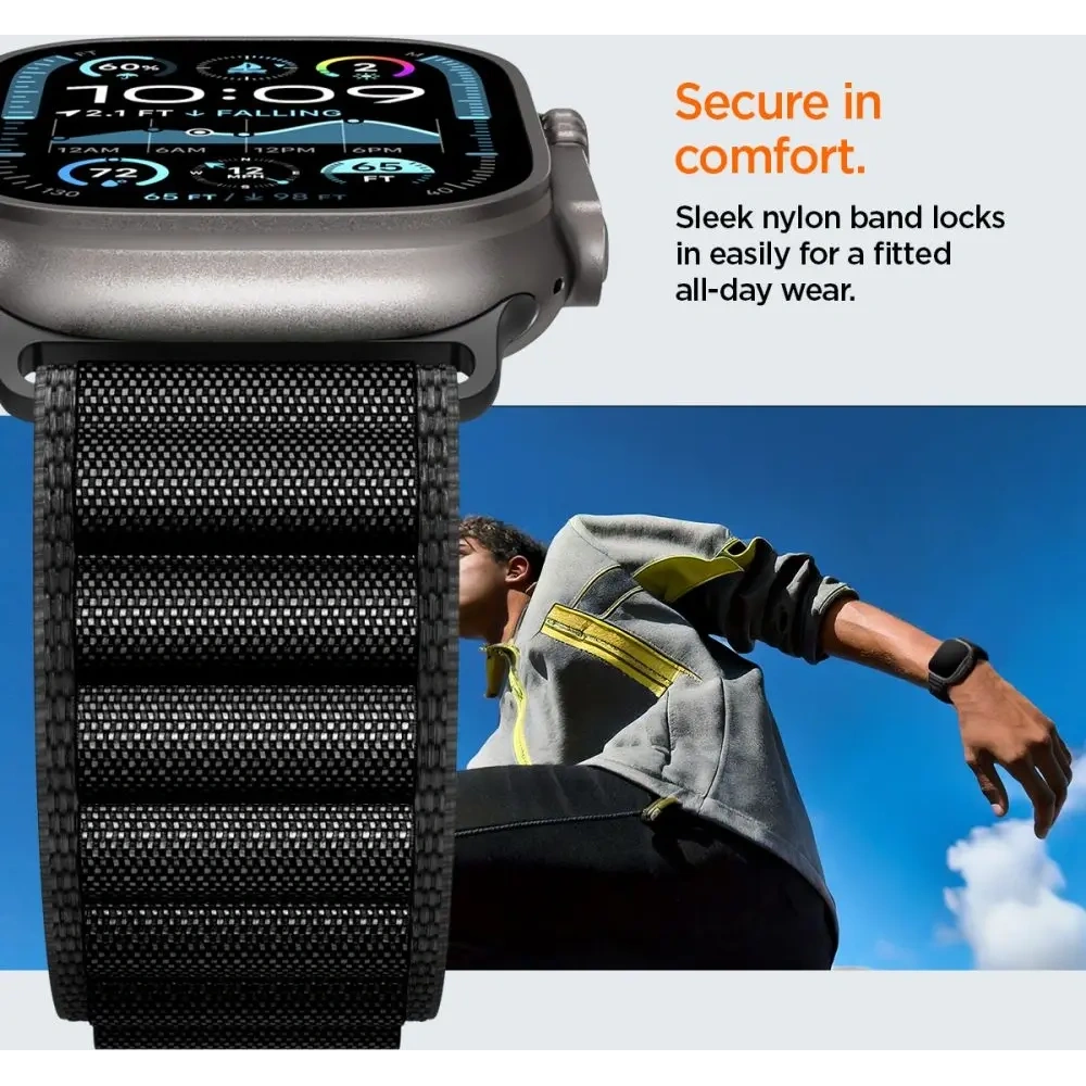 Pasek Spigen WBF1 Band do Apple Watch 6/7/8/9/10/SE/Ultra 1/2 44/45/46/49mm Black