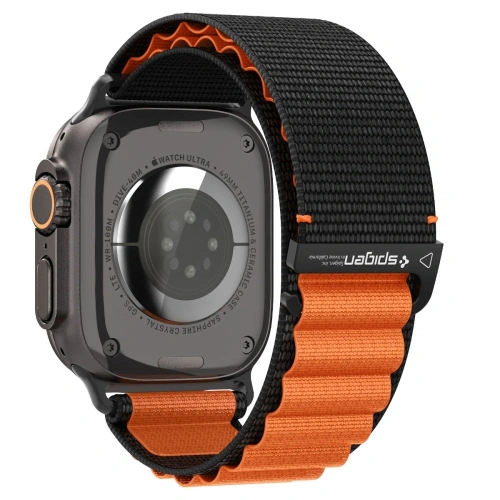 Pasek Spigen WBF1 Band do Apple Watch 6/7/8/9/10/SE/Ultra 1/2 44/45/46/49mm Black/orange