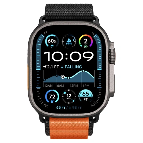 Pasek Spigen WBF1 Band do Apple Watch 6/7/8/9/10/SE/Ultra 1/2 44/45/46/49mm Black/orange