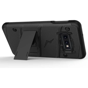 Hurtownia GSM - Husă de protecție Zizo Bolt pentru Samsung Galaxy S10e cu sticlă 9H pe ecran + suport și prindere pentru curea (Negru/Negru) - ZIZ001BLK - {ean13} - Hurt