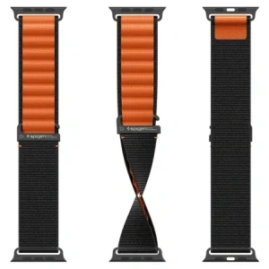 Pasek Spigen WBF1 Band do Apple Watch 6/7/8/9/10/SE/Ultra 1/2 44/45/46/49mm Black/orange