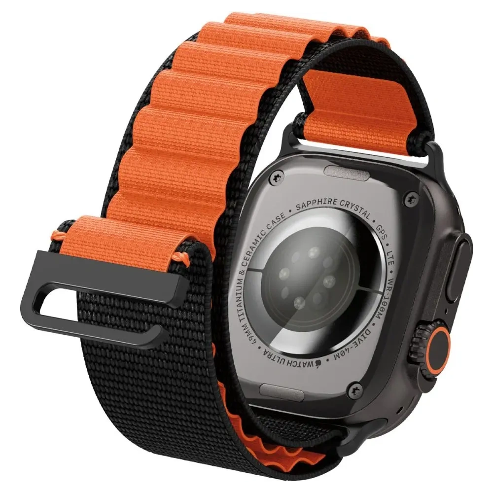 Pasek Spigen WBF1 Band do Apple Watch 6/7/8/9/10/SE/Ultra 1/2 44/45/46/49mm Black/orange