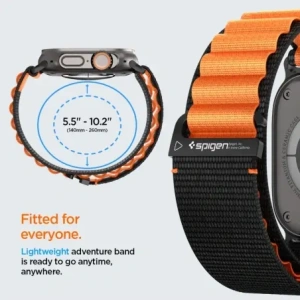 Pasek Spigen WBF1 Band do Apple Watch 6/7/8/9/10/SE/Ultra 1/2 44/45/46/49mm Black/orange