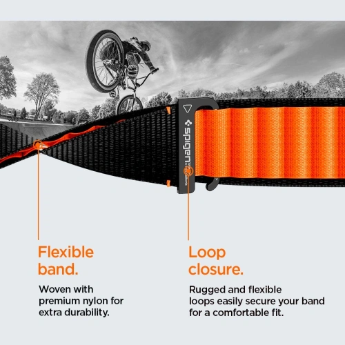 Pasek Spigen WBF1 Band do Apple Watch 6/7/8/9/10/SE/Ultra 1/2 44/45/46/49mm Black/orange