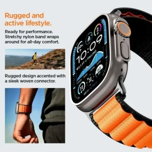 Pasek Spigen WBF1 Band do Apple Watch 6/7/8/9/10/SE/Ultra 1/2 44/45/46/49mm Black/orange