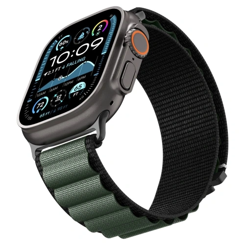 Pasek Spigen WBF1 Band do Apple Watch 6/7/8/9/10/SE/Ultra 1/2 44/45/46/49mm Black/green