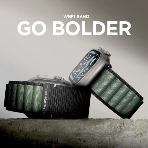 Pasek Spigen WBF1 Band do Apple Watch 6/7/8/9/10/SE/Ultra 1/2 44/45/46/49mm Black/green