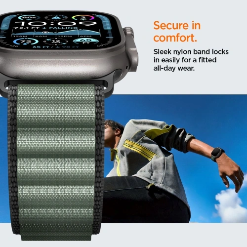 Pasek Spigen WBF1 Band do Apple Watch 6/7/8/9/10/SE/Ultra 1/2 44/45/46/49mm Black/green