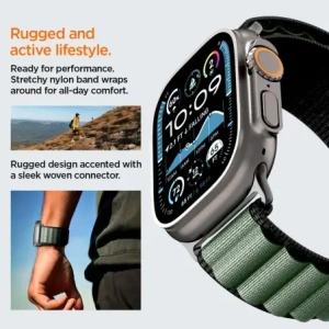 Pasek Spigen WBF1 Band do Apple Watch 6/7/8/9/10/SE/Ultra 1/2 44/45/46/49mm Black/green