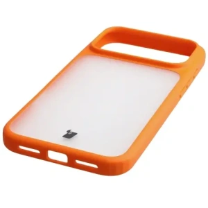 Etui Bizon Case Angelo do Apple iPhone 17 Pro Max półprzezroczyste z pomarańczową ramką