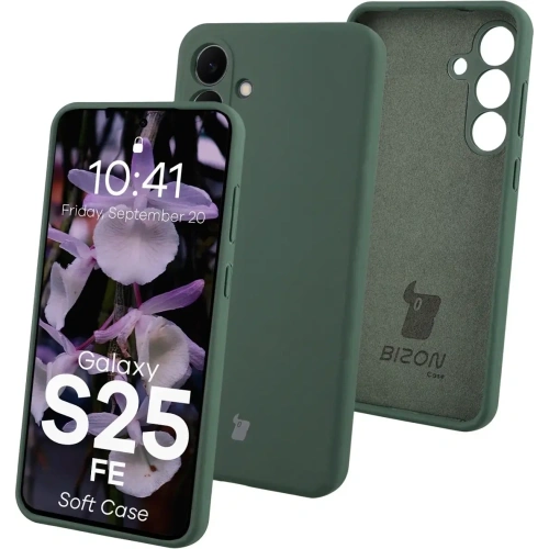 Silikonowe etui Bizon Soft Case do Samsung Galaxy S25 FE ciemnozielone