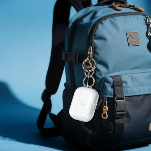 Elastyczne etui z karabińczykiem Bizon Case Headphone Clear do Apple AirPods Pro 3 przeźroczyste