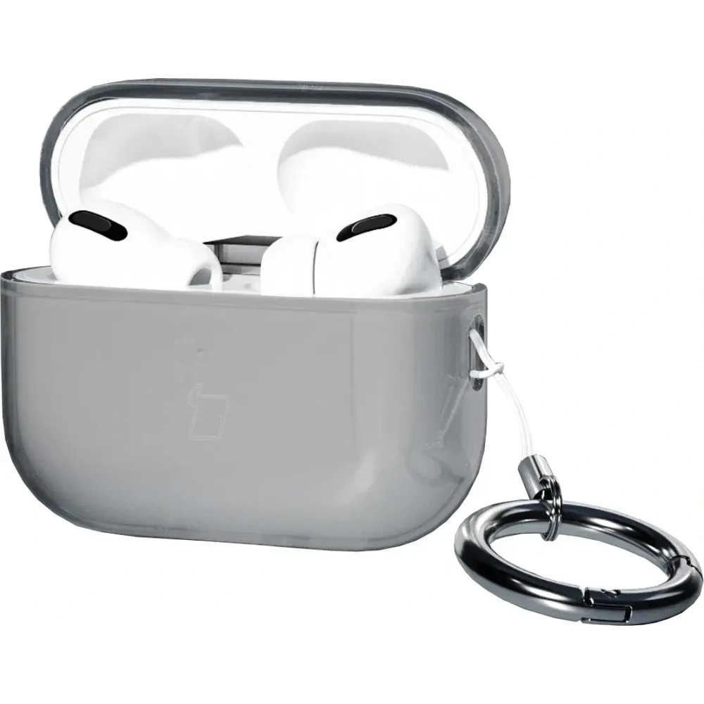 Elastyczne etui z karabińczykiem Bizon Case Headphone Clear do Apple AirPods Pro 3 przeźroczysto-czarne