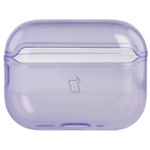 Elastyczne etui z karabińczykiem Bizon Case Headphone Clear do Apple AirPods Pro 3 przeźroczysto-fioletowe