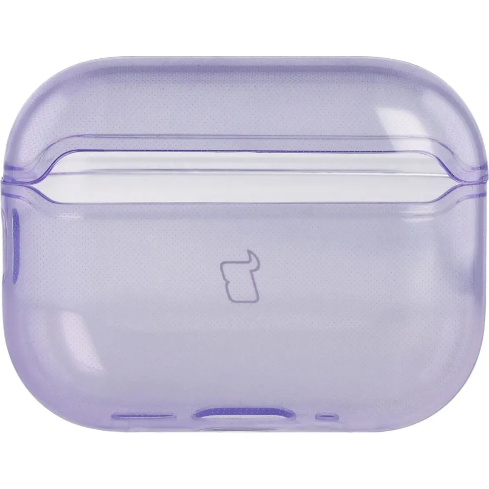 Elastyczne etui z karabińczykiem Bizon Case Headphone Clear do Apple AirPods Pro 3 przeźroczysto-fioletowe