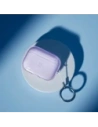 Elastyczne etui z karabińczykiem Bizon Case Headphone Clear do Apple AirPods Pro 3 przeźroczysto-fioletowe