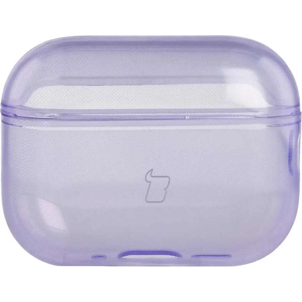Elastyczne etui z karabińczykiem Bizon Case Headphone Clear do Apple AirPods Pro 3 przeźroczysto-fioletowe