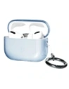 Elastyczne etui z karabińczykiem Bizon Case Headphone Clear do Apple AirPods Pro 3 przeźroczysto-niebieskie