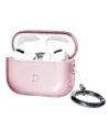 Elastyczne etui z karabińczykiem Bizon Case Headphone Clear do Apple AirPods Pro 3 przeźroczysto-różowe