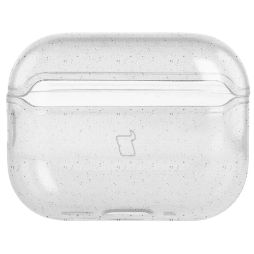 Elastyczne etui z karabińczykiem Bizon Case Headphone Clear do Apple AirPods Pro 3 przeźroczysto-brokatowe