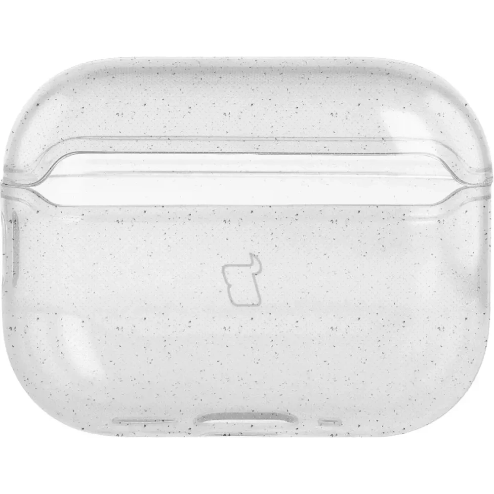 Elastyczne etui z karabińczykiem Bizon Case Headphone Clear do Apple AirPods Pro 3 przeźroczysto-brokatowe
