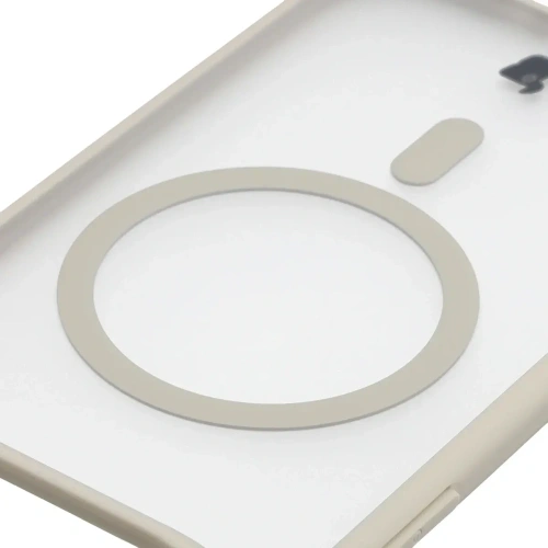 Etui z pierścieniem magnetycznym Bizon Case MatteO do Apple iPhone Air przydymione-beżowe