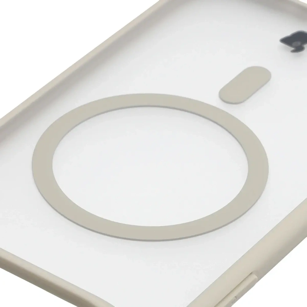 Etui z pierścieniem magnetycznym Bizon Case MatteO do Apple iPhone 17 Air przydymione-beżowe