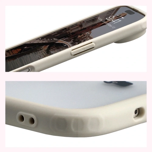 Etui z pierścieniem magnetycznym Bizon Case MatteO do Apple iPhone Air przydymione-beżowe