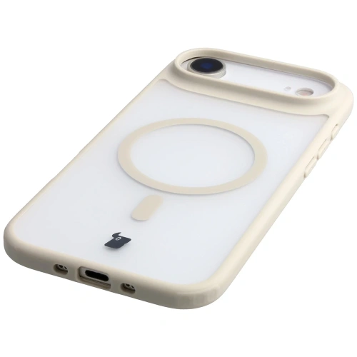 Etui z pierścieniem magnetycznym Bizon Case MatteO do Apple iPhone Air przydymione-beżowe