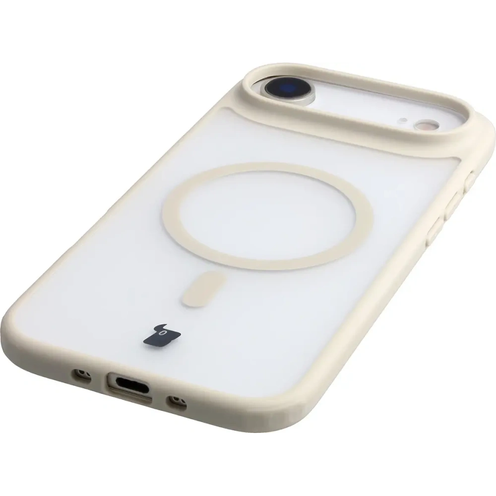 Etui z pierścieniem magnetycznym Bizon Case MatteO do Apple iPhone 17 Air przydymione-beżowe