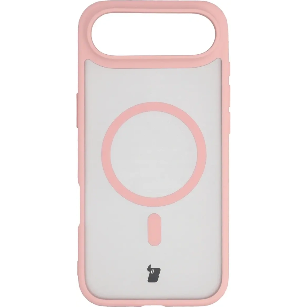 Etui z pierścieniem magnetycznym Bizon Case MatteO do Apple iPhone 17 Air przydymione-jasnoróżowe