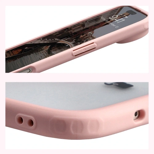 Etui z pierścieniem magnetycznym Bizon Case MatteO do Apple iPhone Air przydymione-jasnoróżowe