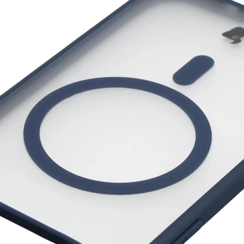 Etui z pierścieniem magnetycznym Bizon Case MatteO do Apple iPhone Air przydymione-granatowe