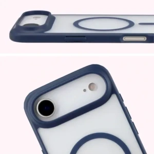 Etui z pierścieniem magnetycznym Bizon Case MatteO do Apple iPhone 17 Air przydymione-granatowe