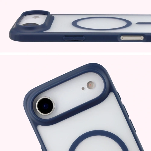 Etui z pierścieniem magnetycznym Bizon Case MatteO do Apple iPhone Air przydymione-granatowe