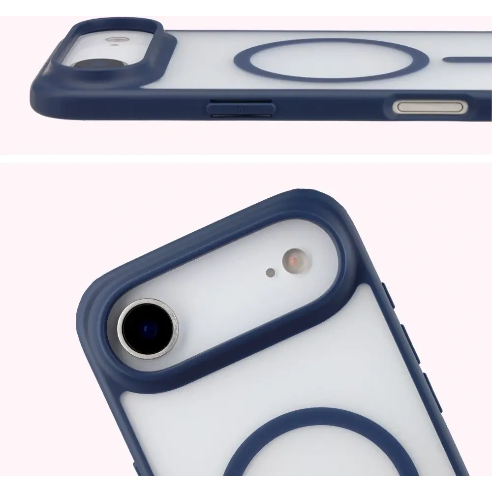 Etui z pierścieniem magnetycznym Bizon Case MatteO do Apple iPhone 17 Air przydymione-granatowe