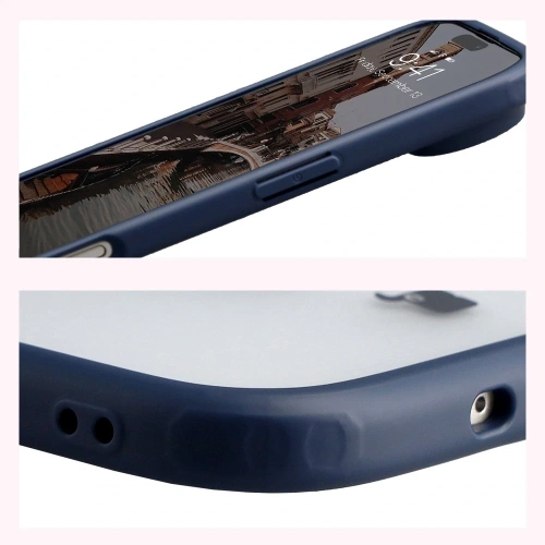 Etui z pierścieniem magnetycznym Bizon Case MatteO do Apple iPhone Air przydymione-granatowe