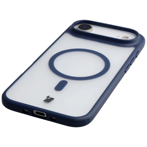 Etui z pierścieniem magnetycznym Bizon Case MatteO do Apple iPhone Air przydymione-granatowe